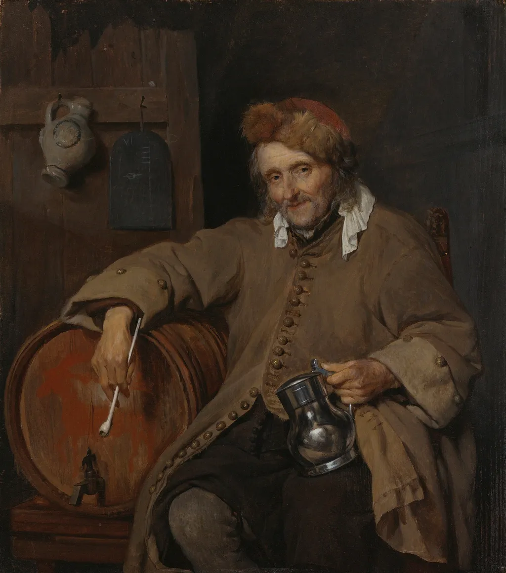 The Old Drinker, by Gabriel Metsu, oil, 1650