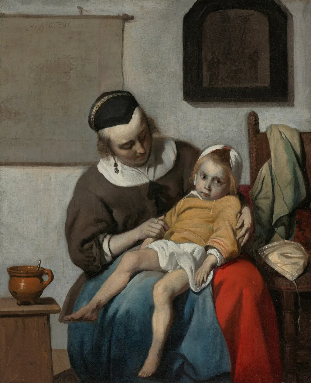 The Sick Child, by Gabriel Metsu, oil, 1660
