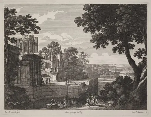Large Landscape with a Ruined Abbey, by Gabriel Perelle