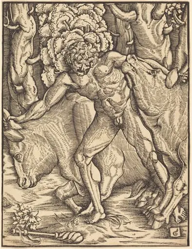 Hercules Carrying Off the Cattle of Geryon, by Gabriel Salmon