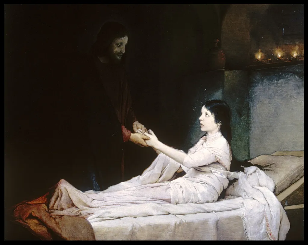 The Raising of the Daughter of Jairus, by Gabriel von Max, oil, 1891