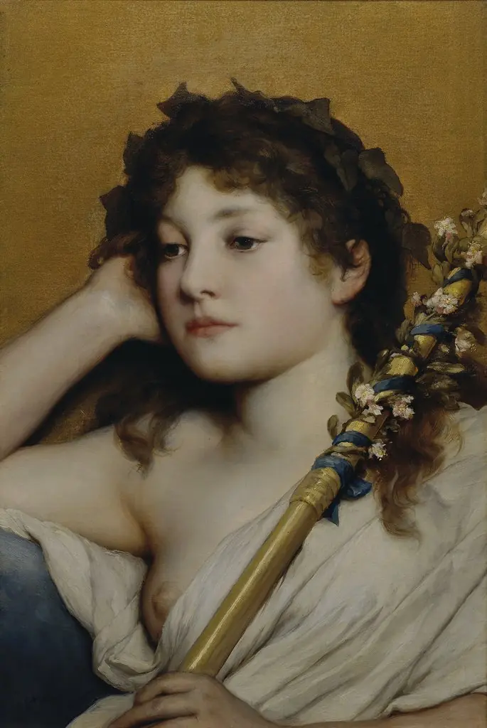 Thoughtful Woman's Head, by Gabriel von Max