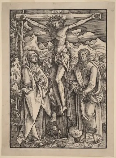 Christ on the Cross between the Virgin and Saint John, by Gabriel Zehender