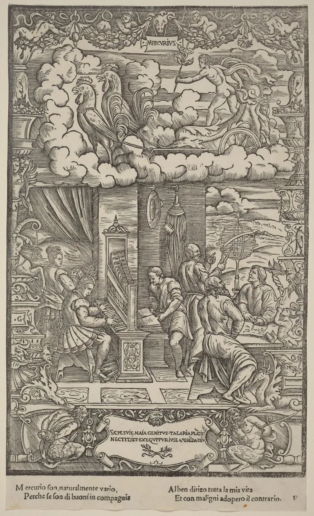Mercury, by Gabriele Giolito de' Ferrara, ink, 1534