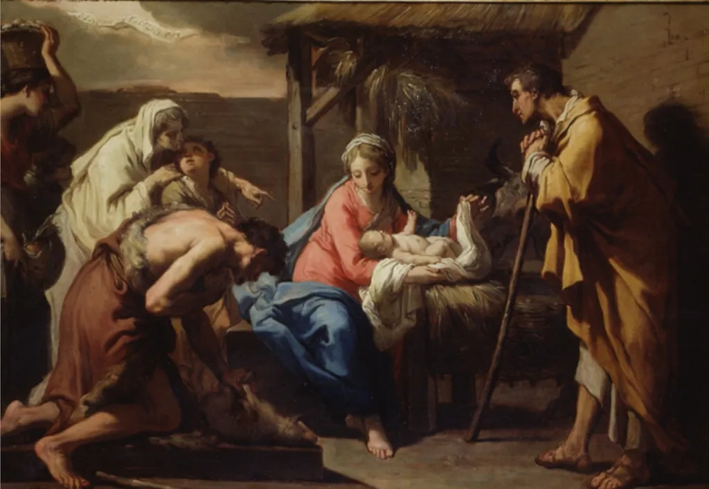 Adoration of the Shepherds, by Gaetano Gandolfi, oil, 1800