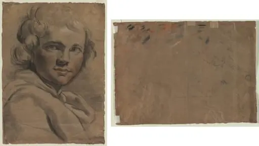 Head of a Young Man (recto) Sketch of a Head (verso), by Gaetano Gandolfi