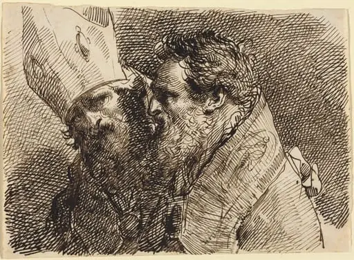 Heads of Two Bishops, by Gaetano Gandolfi