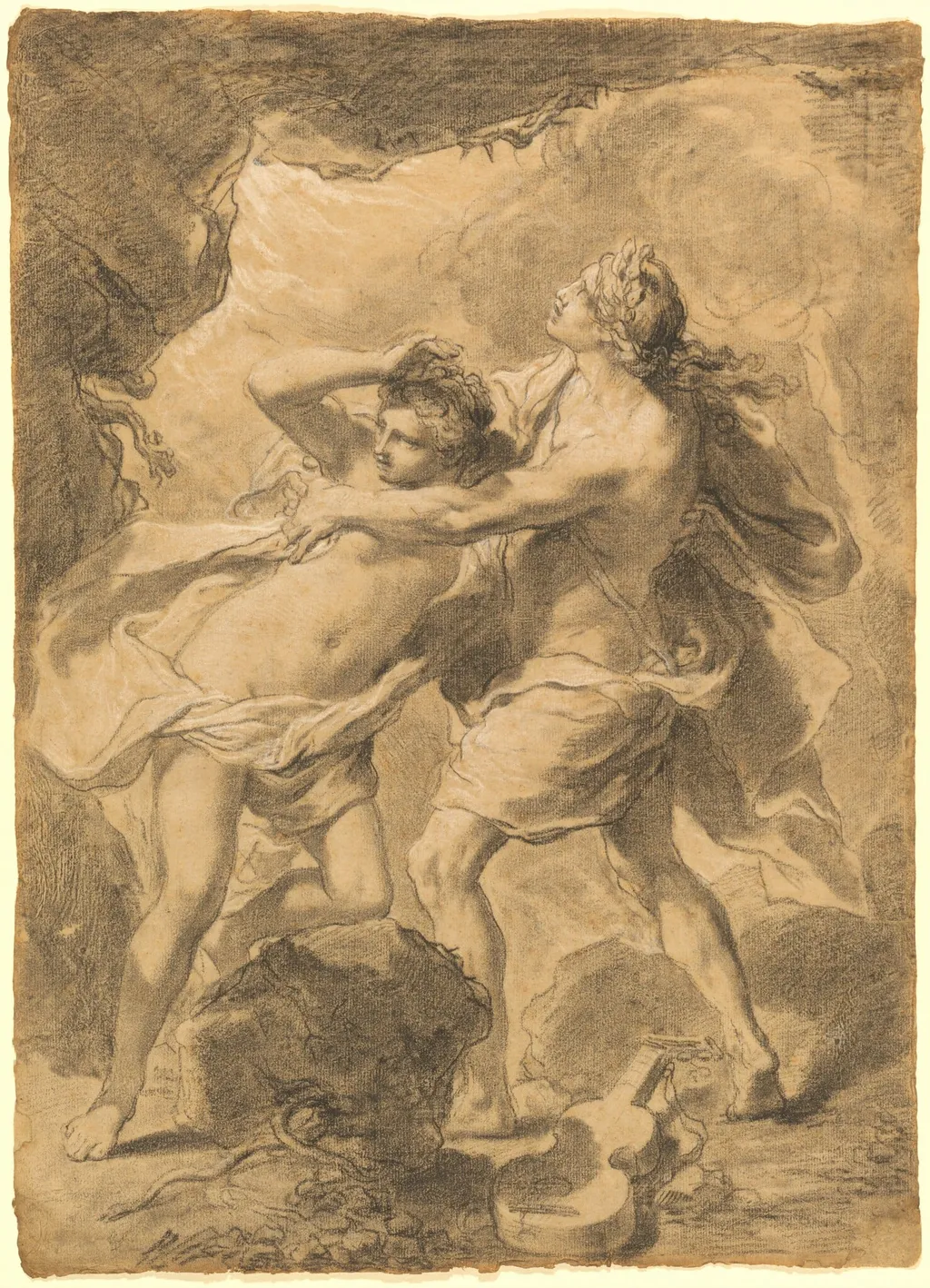 Orpheus and Eurydice, by Gaetano Gandolfi, chalk, 1802
