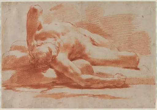 Reclining Male Nude, by Gaetano Gandolfi