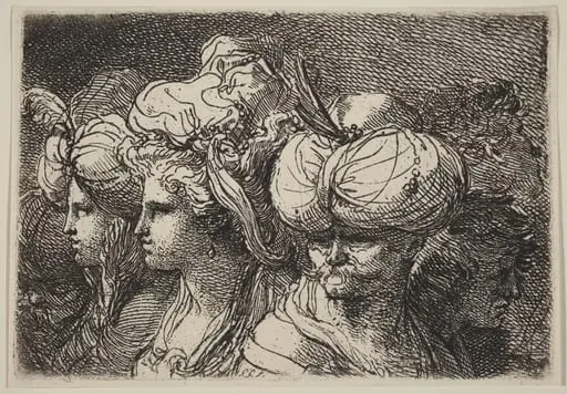 Six Heads, a Turk in Front, by Gaetano Gandolfi