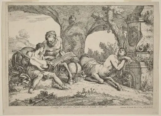 Chiron Teaching Music to Achilles, by Gaetano Zompini