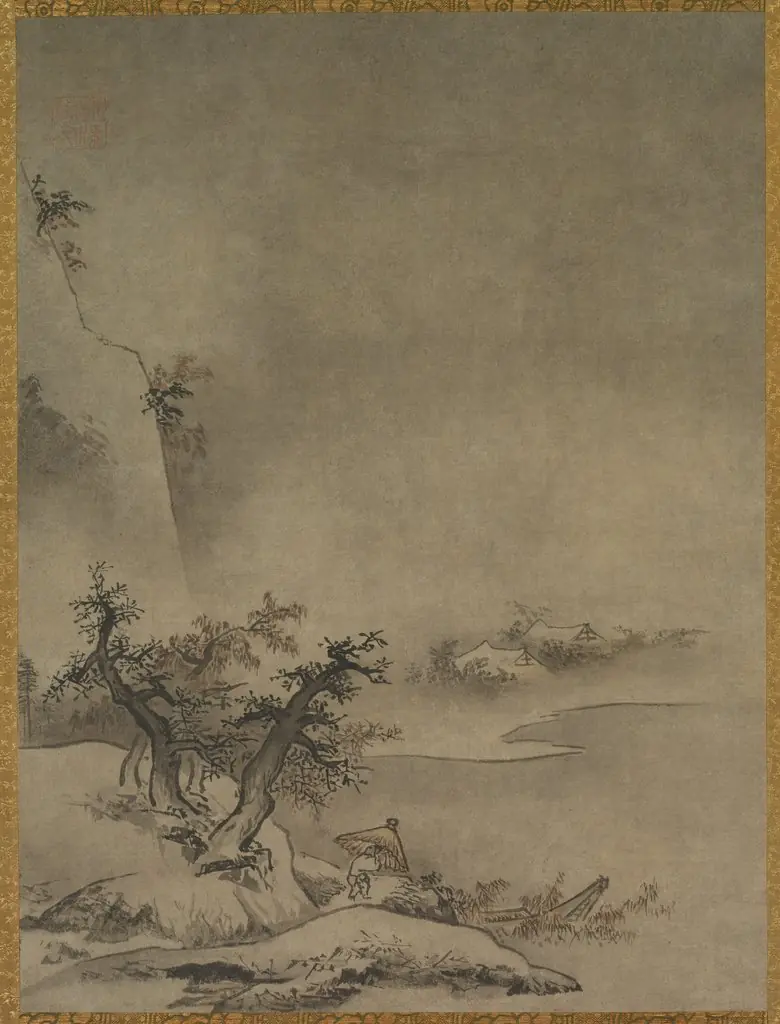 Chinese Servant Walking in the Rain, by Gakuo Zokyu