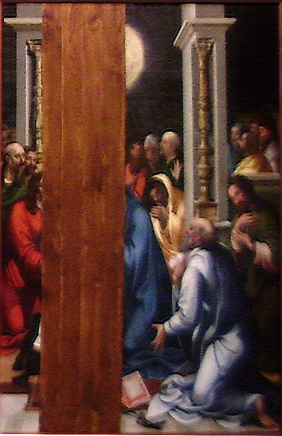 Pentecostes, by Garcia Fernandes, oil, 1537