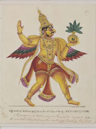 Garuda returning with the vase of Amrita