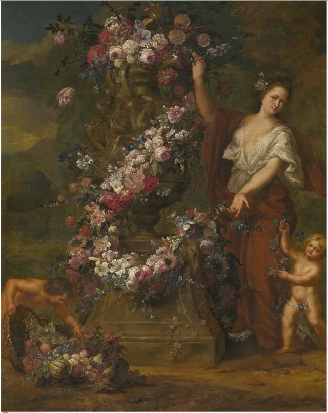Allegorical Figure with Flowers