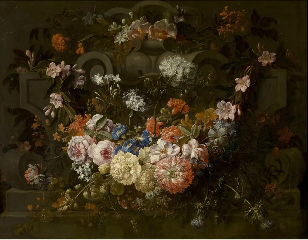 Cartouche with Flowers, by Gaspar Peeter Verbruggen the Younger