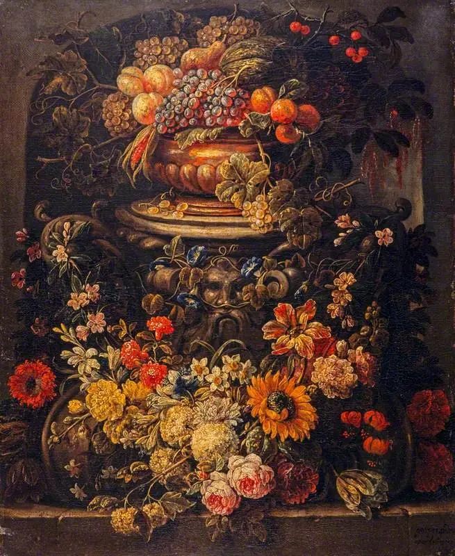 Still-life with Fruit and Flowers, by Gaspar Peeter Verbruggen the Younger