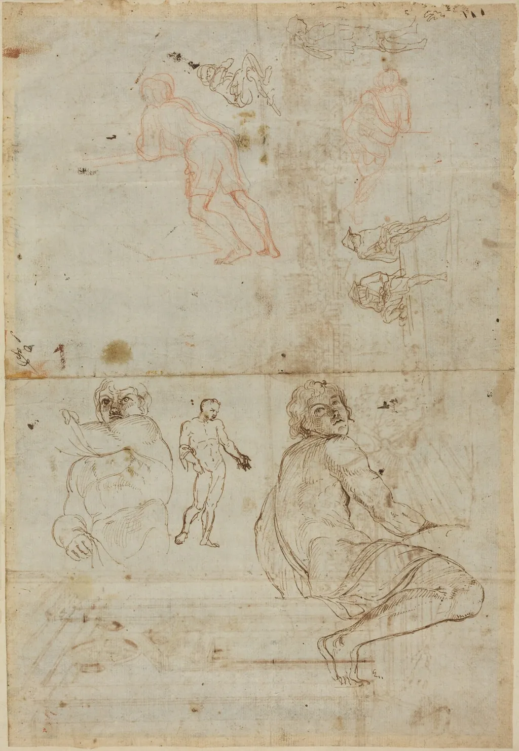 Figures from the Farnese Palace and from Life, by Gaspar van Wittel, ink, 1710