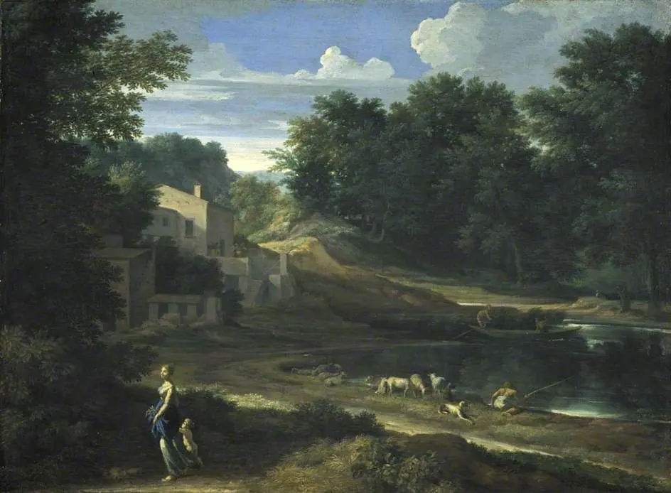 Classical Landscape with a Lake, by Gaspard Dughet