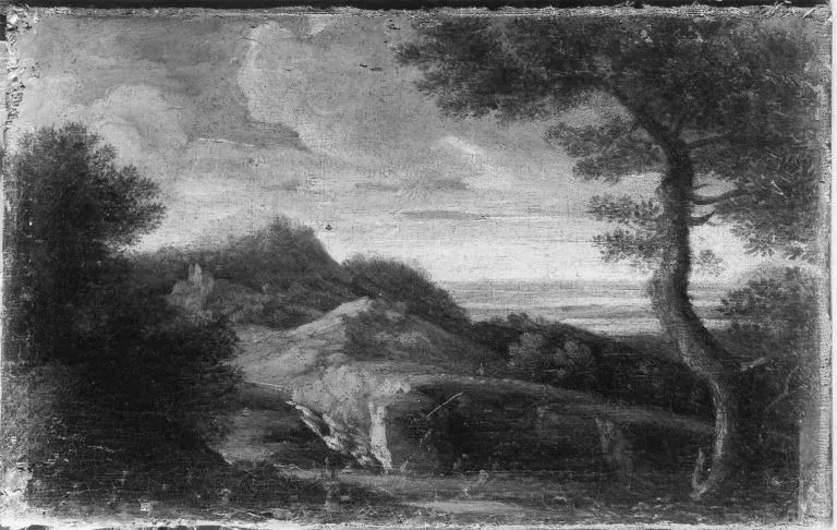 Italienische Hügellandschaft (Umkreis), by Gaspard Dughet, unspecified, 1645