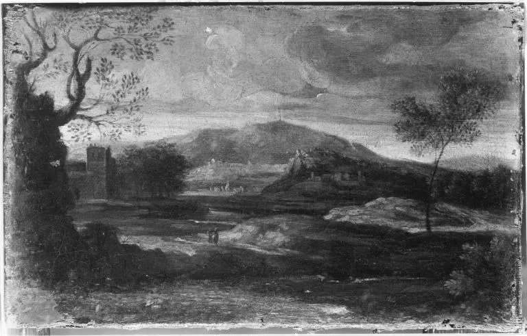 Italienische Landschaft (Umkreis), by Gaspard Dughet, unspecified, 1645
