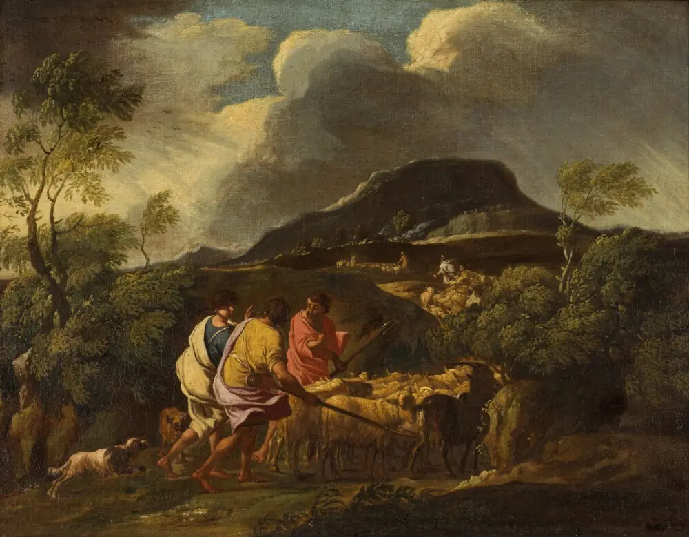 Landscape in a Storm with Shepherds and Cattle, by Gaspard Dughet