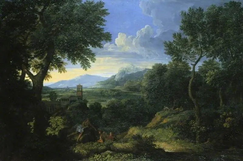 Landscape near Rome, by Gaspard Dughet