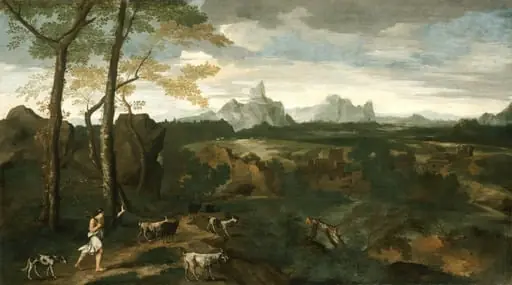 Landscape with a Herdsman and Goats, by Gaspard Dughet