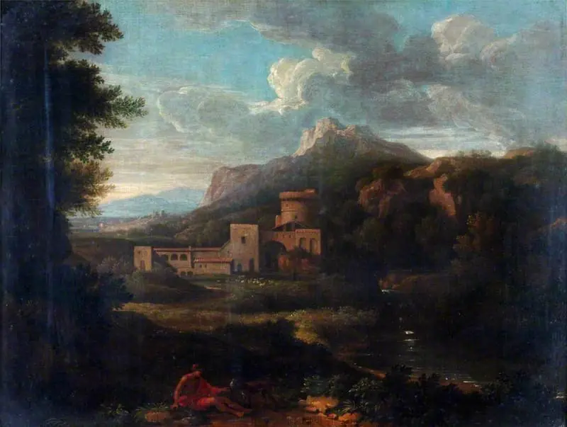 Landscape with a River and a Castle, by Gaspard Dughet