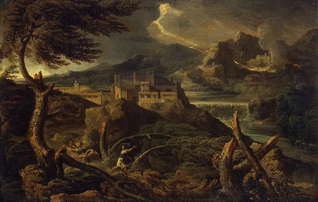 Landscape with Lightning, by Gaspard Dughet