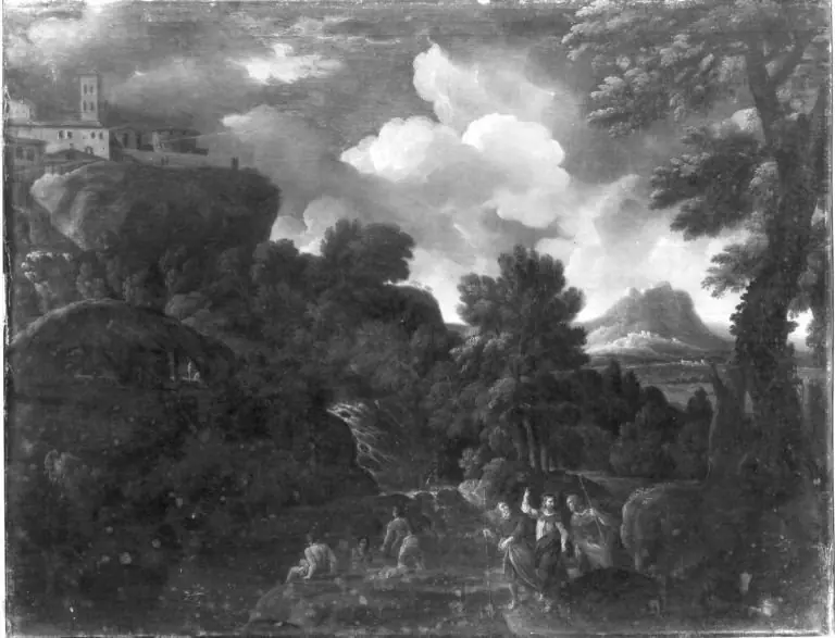 Landschaft mit Christus und den Emmaus-Jüngern (Umkreis), by Gaspard Dughet