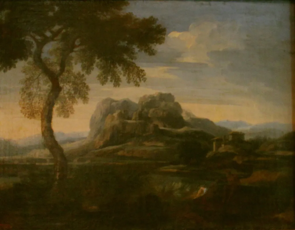 Paysage, by Gaspard Dughet, oil, 1654