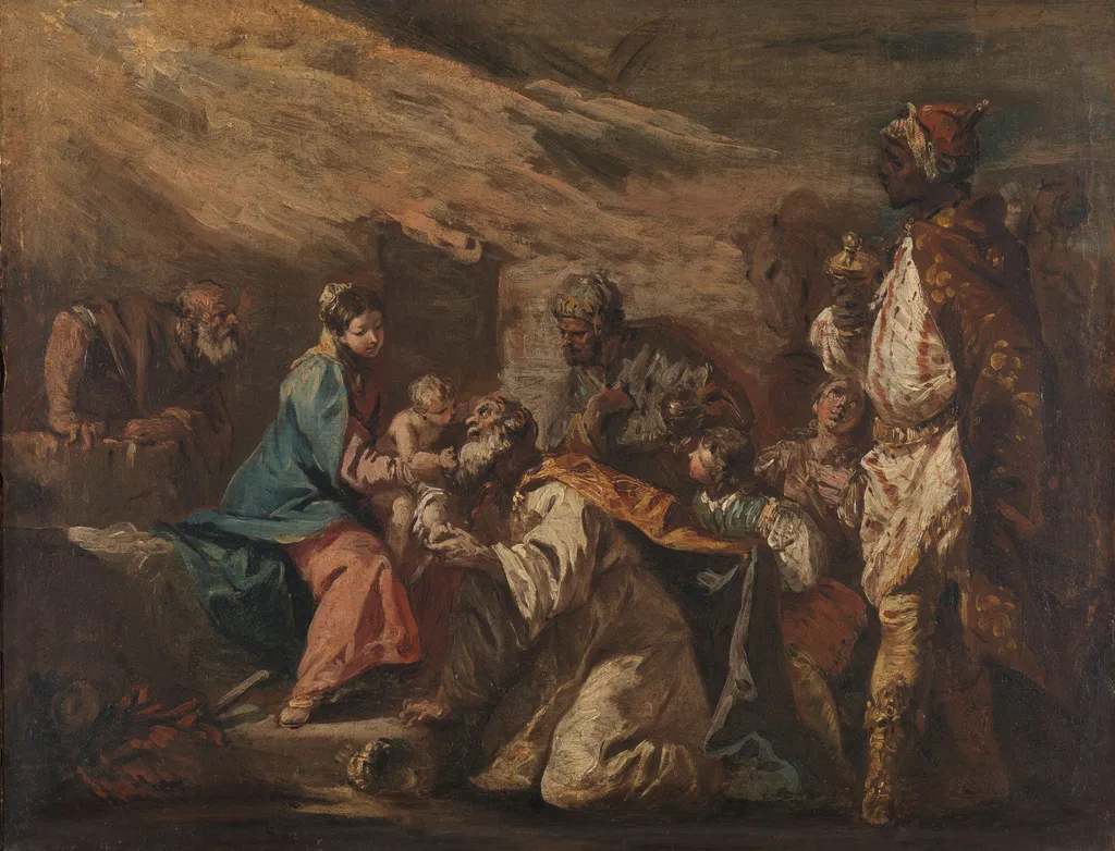 Adoration of the Magi, by Gaspare Diziani, oil, 1750