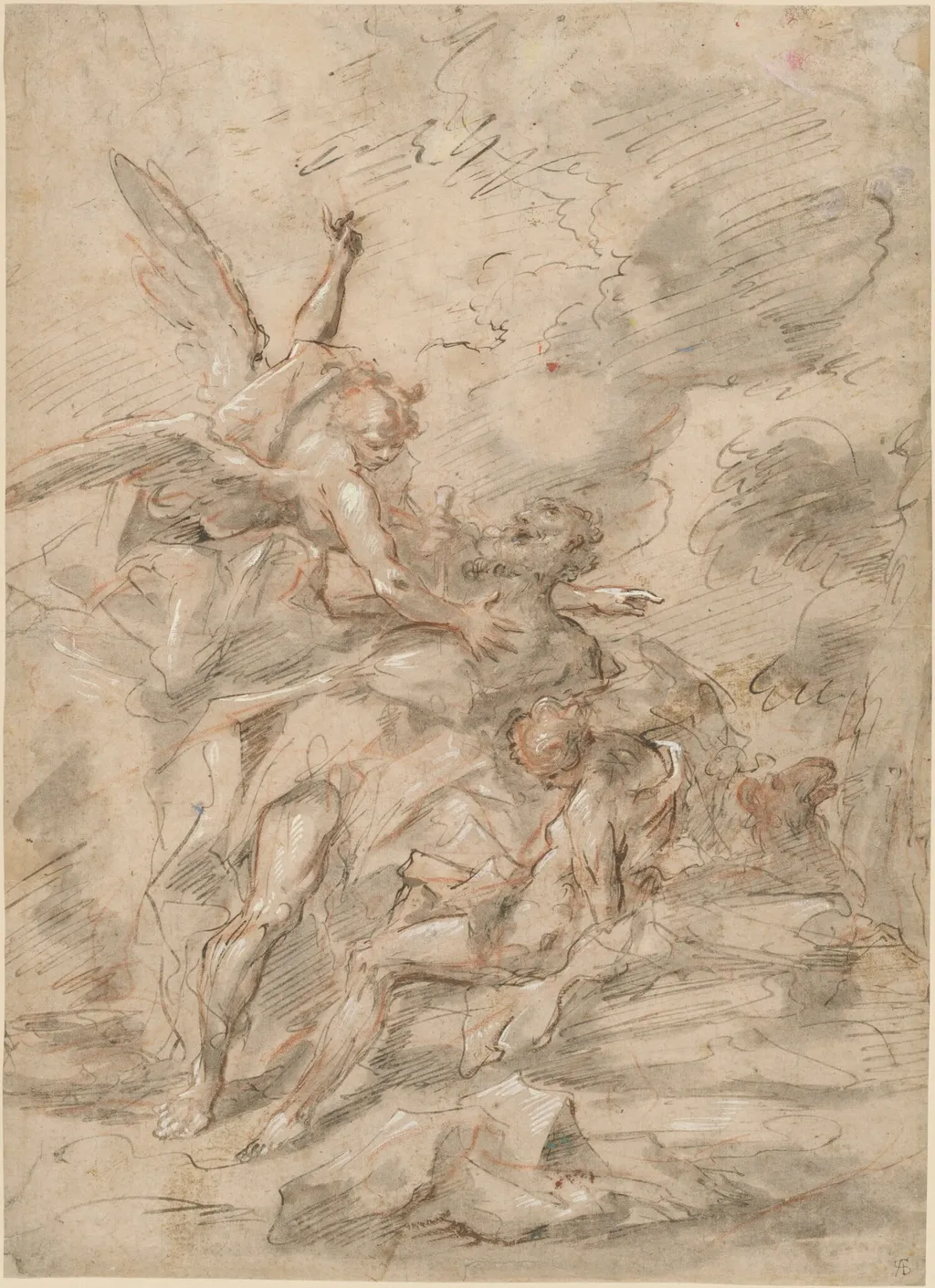 The Sacrifice of Isaac, by Gaspare Diziani, gouache, 1755