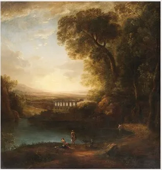 A Landscape with Diana and Attendants, by Gaspare Gabrielli, oil, 1803
