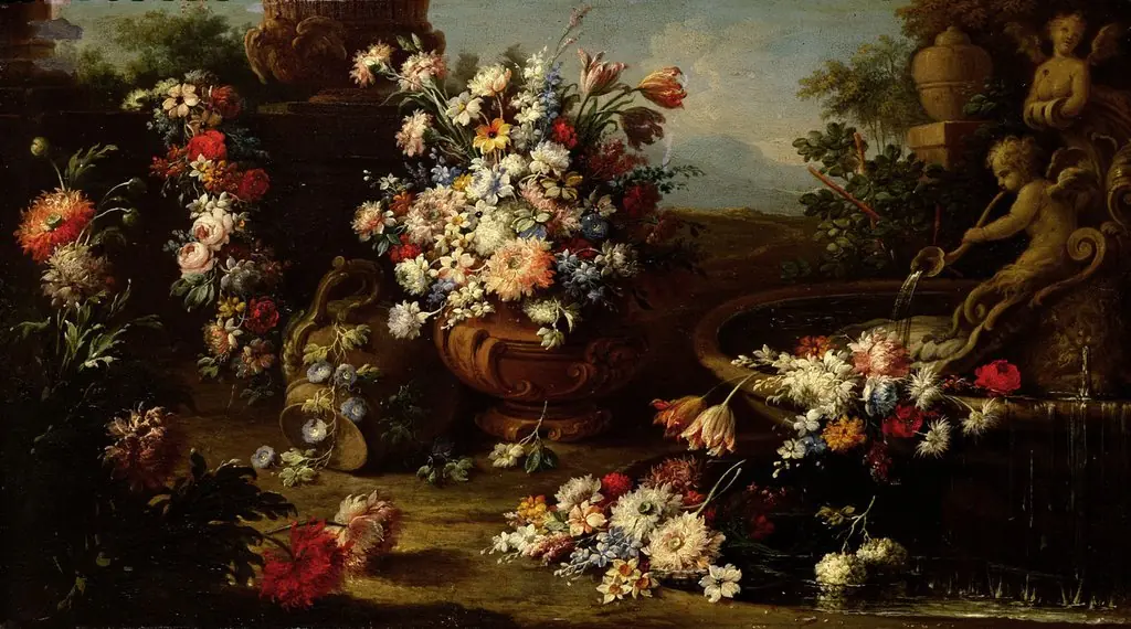 Blumen mit Parklandschaft, by Gasparo Lopez