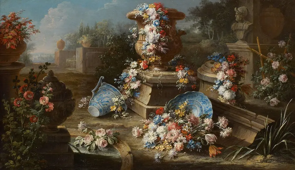 Blumen mit Parklandschaft, by Gasparo Lopez