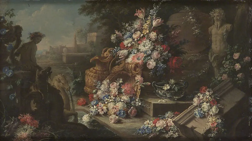 Blumen mit Parklandschaft, by Gasparo Lopez