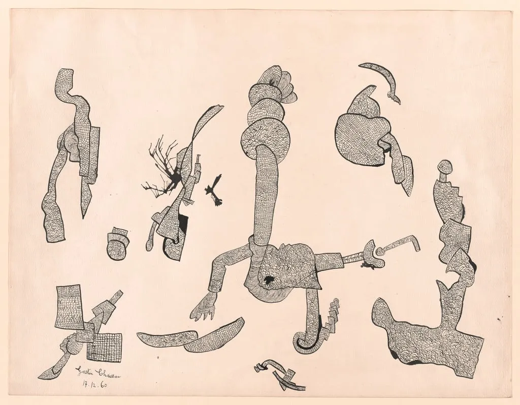 Untitled, by Gaston Chaissac, ink, 1960