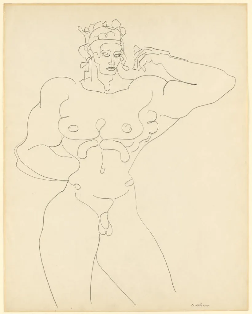 Untitled, by Gaston Lachaise, graphite, 1928