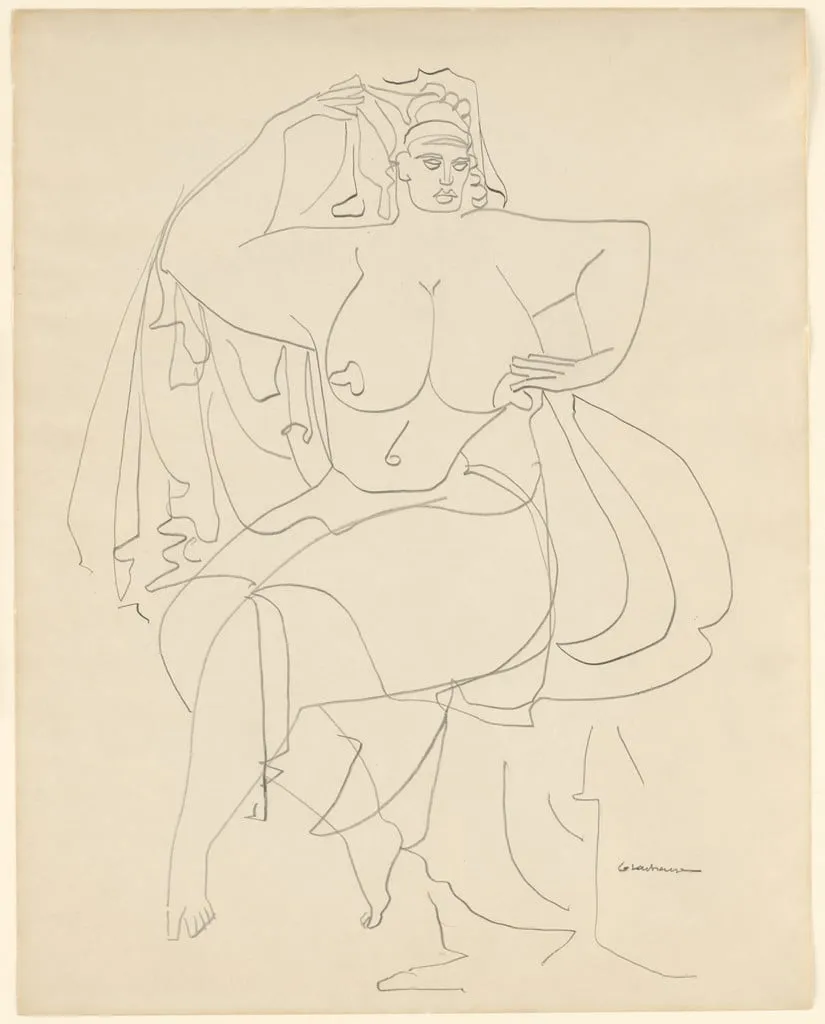 Untitled, by Gaston Lachaise, graphite, 1930
