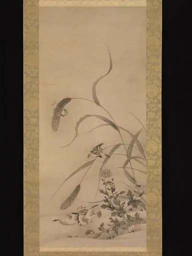 粟に燕図|Millet and Sparrows, by Geiai