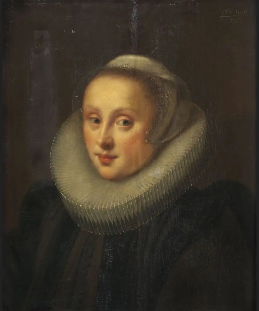 Portrait of Gertrud Cronenberg, second wife to Adriaen de Bruyn van Blanckenvort, by Geldorp Gortzius