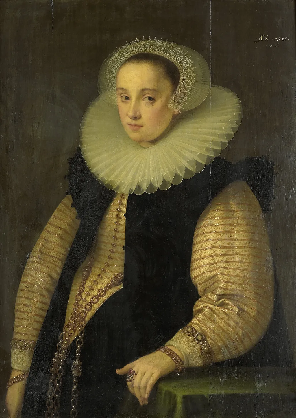 Portrait of Hortensia del Prado (died 1627), Wife of Jean Fourmenois, by Geldorp Gortzius, oil, 1598