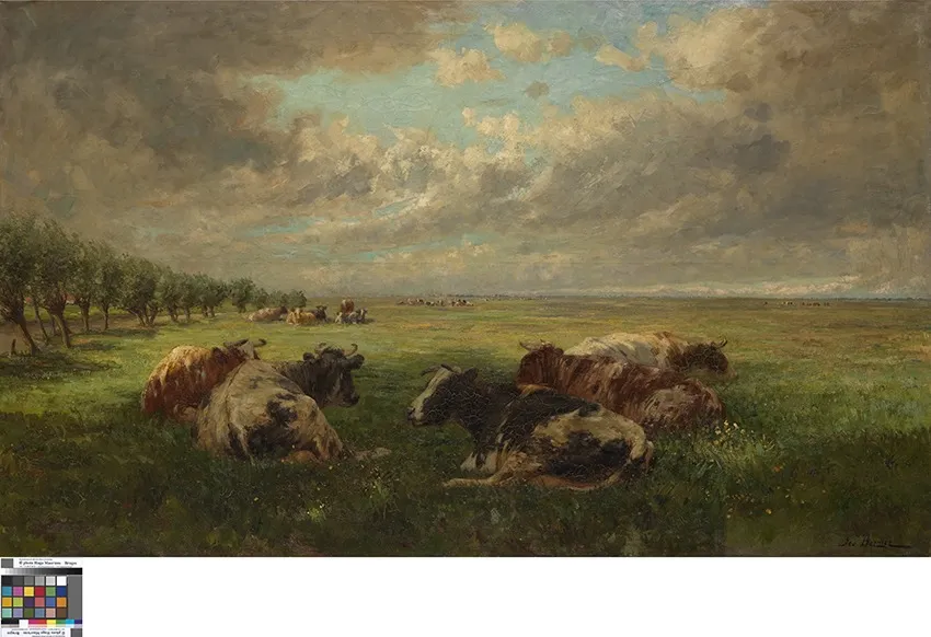 In Vlaanderen, by Géo Bernier, oil, 1862