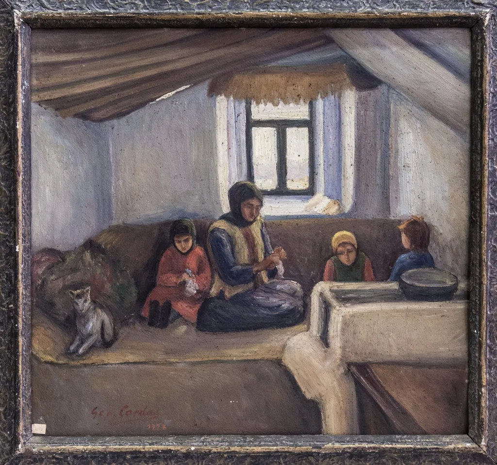 Interior țărănesc, by Geo Cardaș, unspecified
