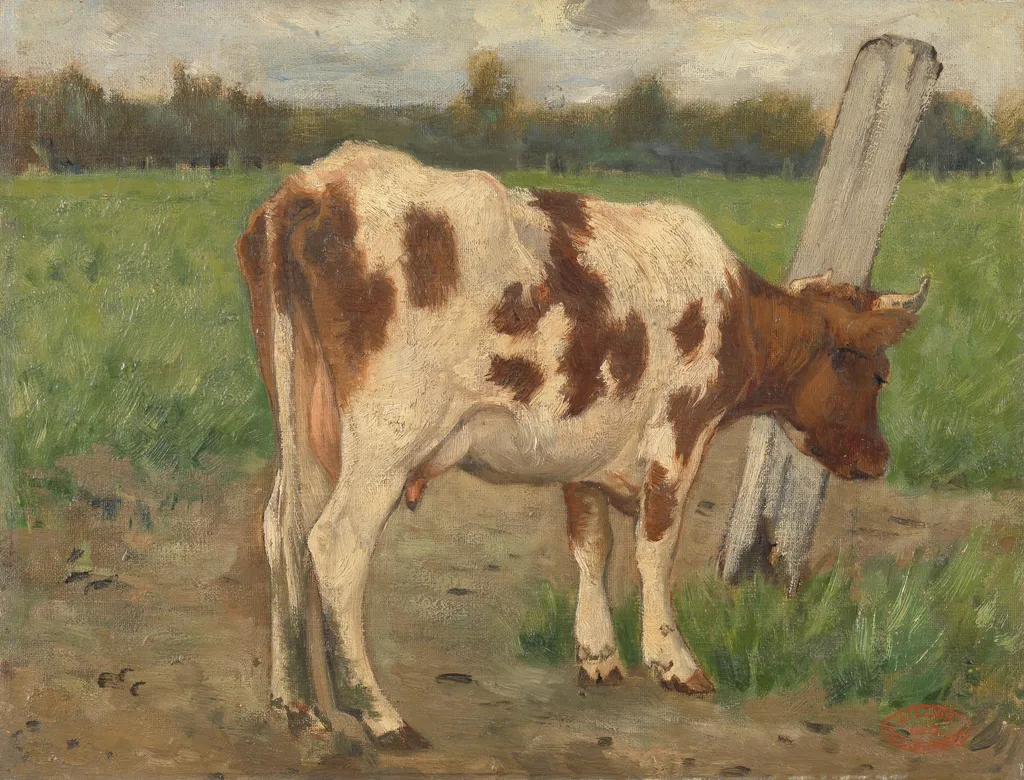 Cow, by Geo Poggenbeek, oil, 1894