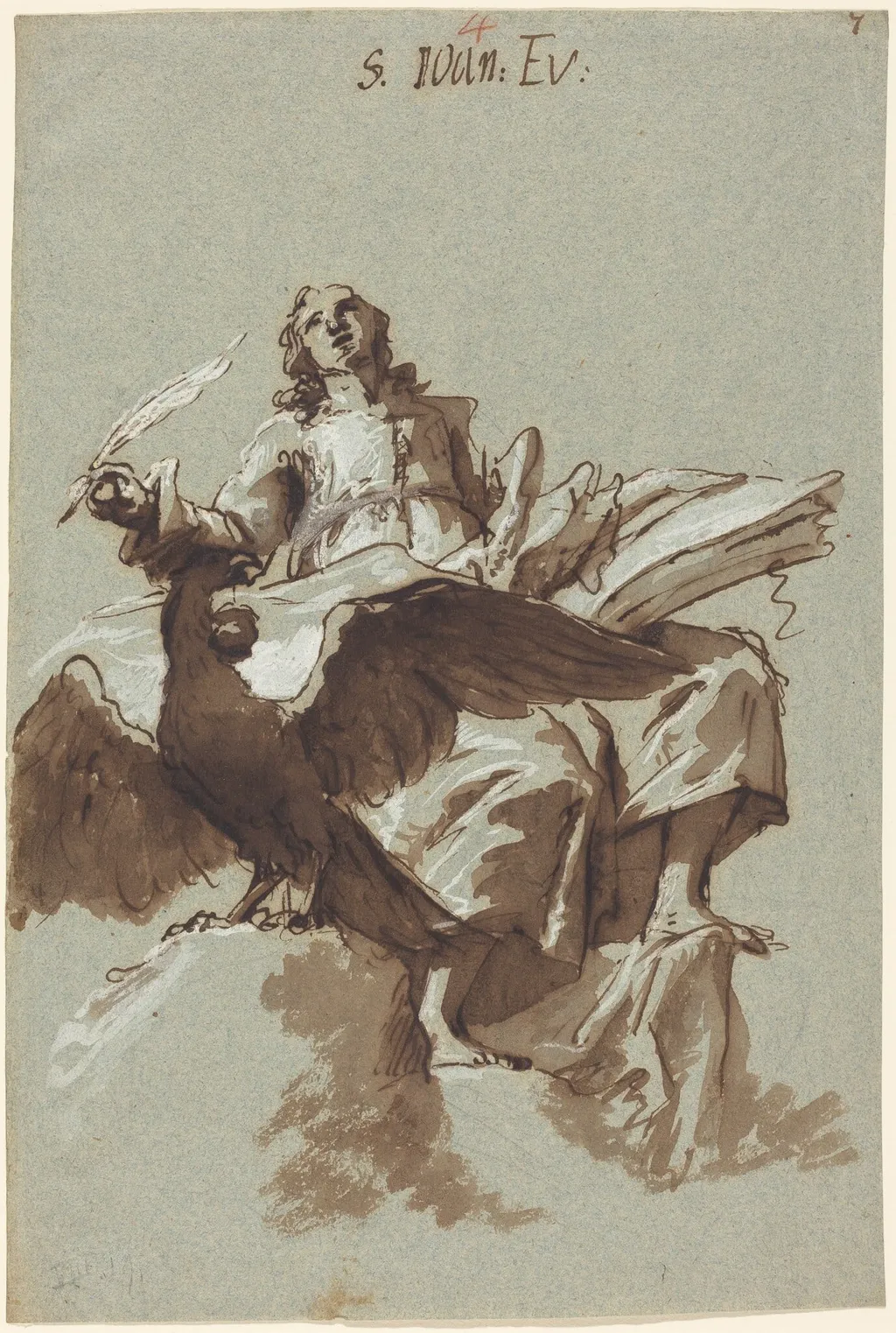 Saint John the Evangelist, by Georg Anton Urlaub, ink, 1753