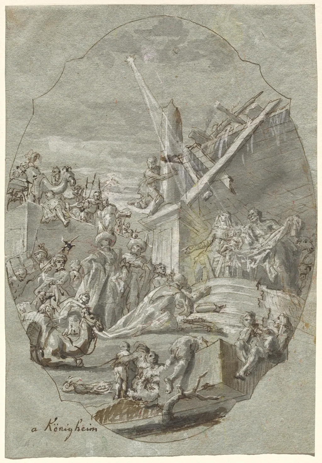 The Adoration of the Magi, by Georg Anton Urlaub, ink, 1756