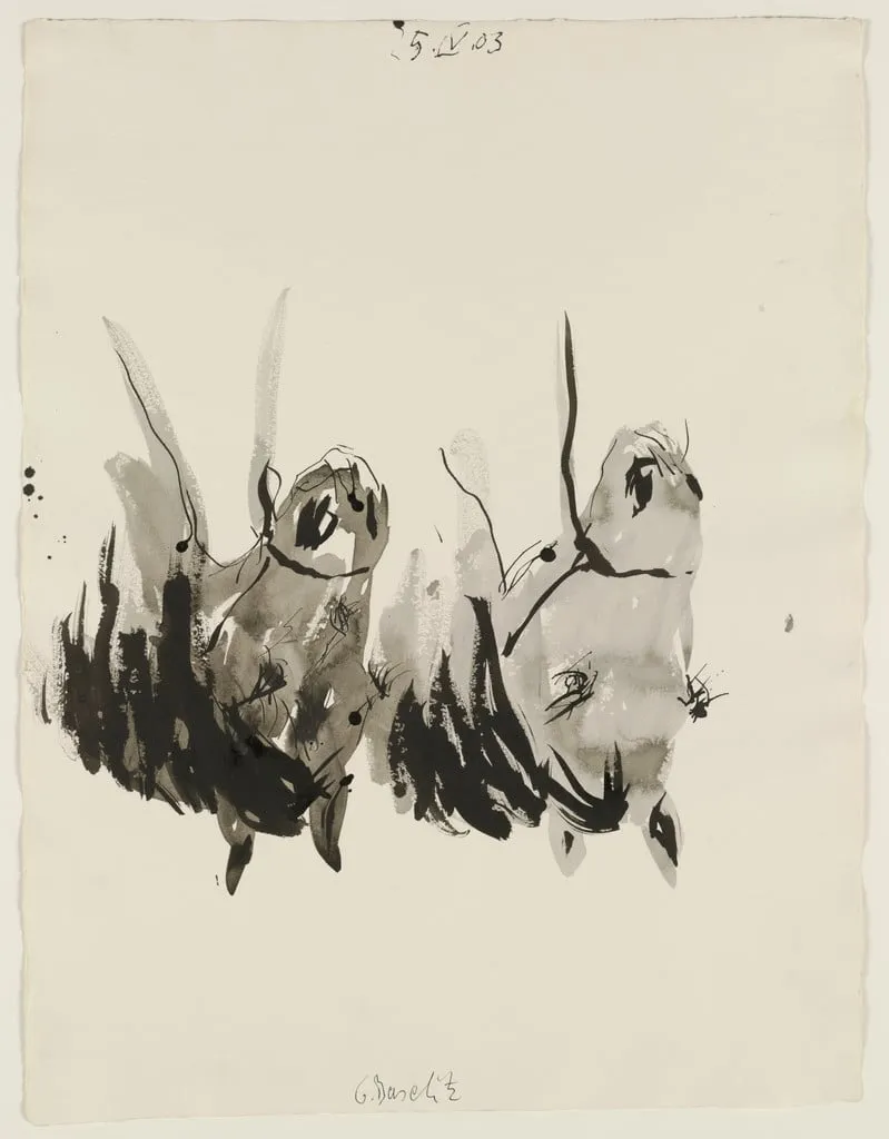 Untitled, by Georg Baselitz, ink, 2003